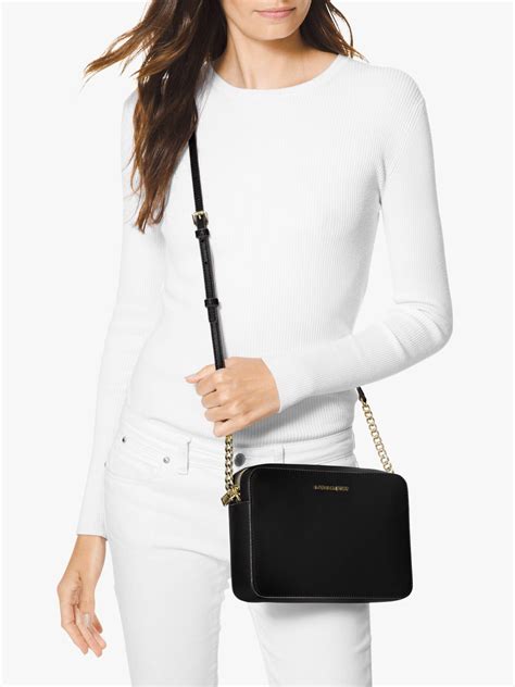 michael kors jet set saffiano black|Michael Kors saffiano crossbody.